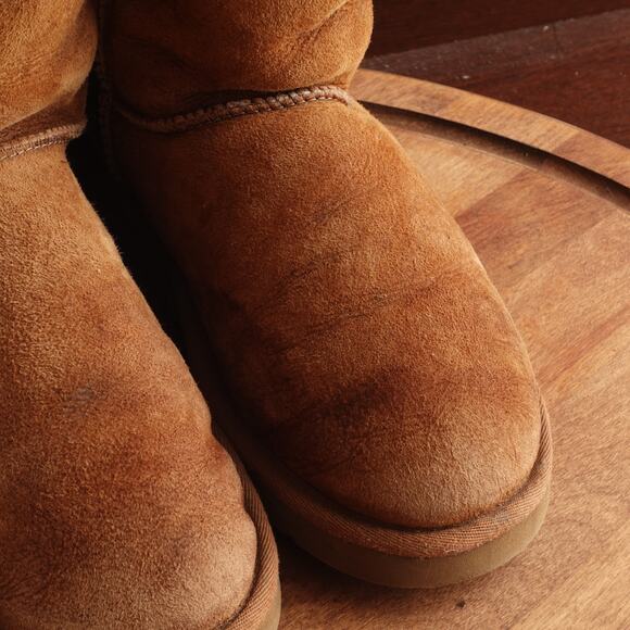 UGG Boots Womens Size 7 Brown Bailey Over The Knee Suede Shearling Pull On READ - Picture 7 of 16